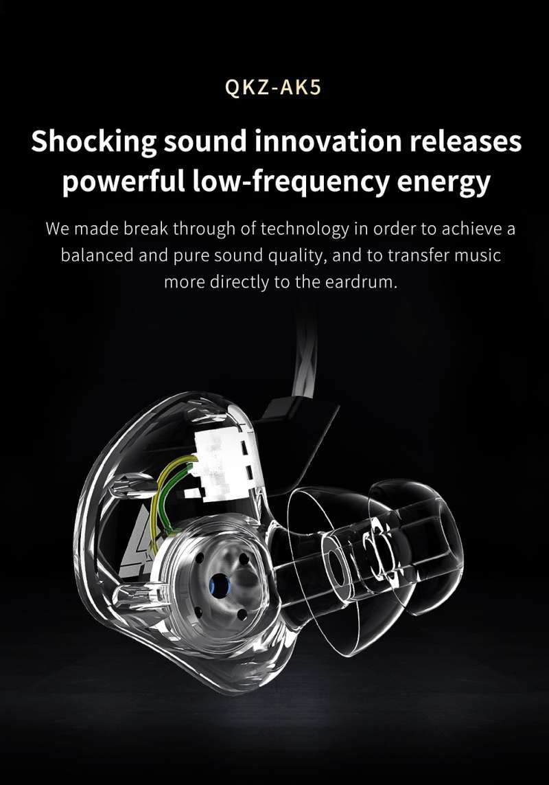 qkz ak5 sport running hifi earphone with mic