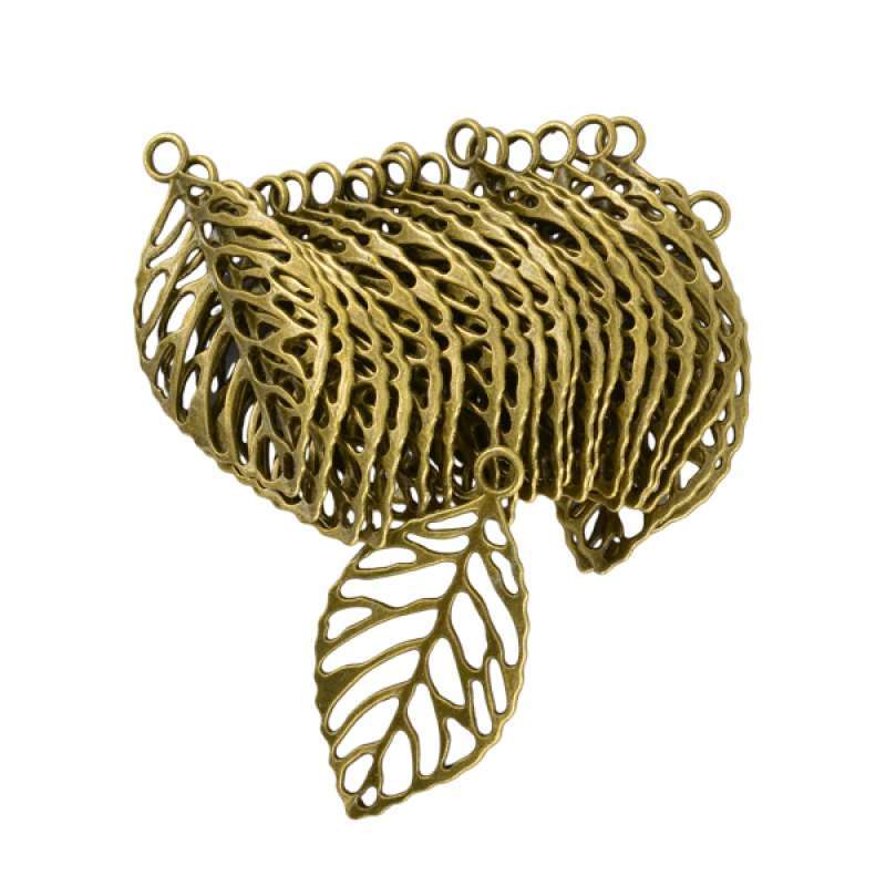 Jual 20pcs Hollow Leaf Charms Pendant - Diy Metal Charms Jual 20pcs Hollow Leaf Charms Pendant - Diy Metal Charms