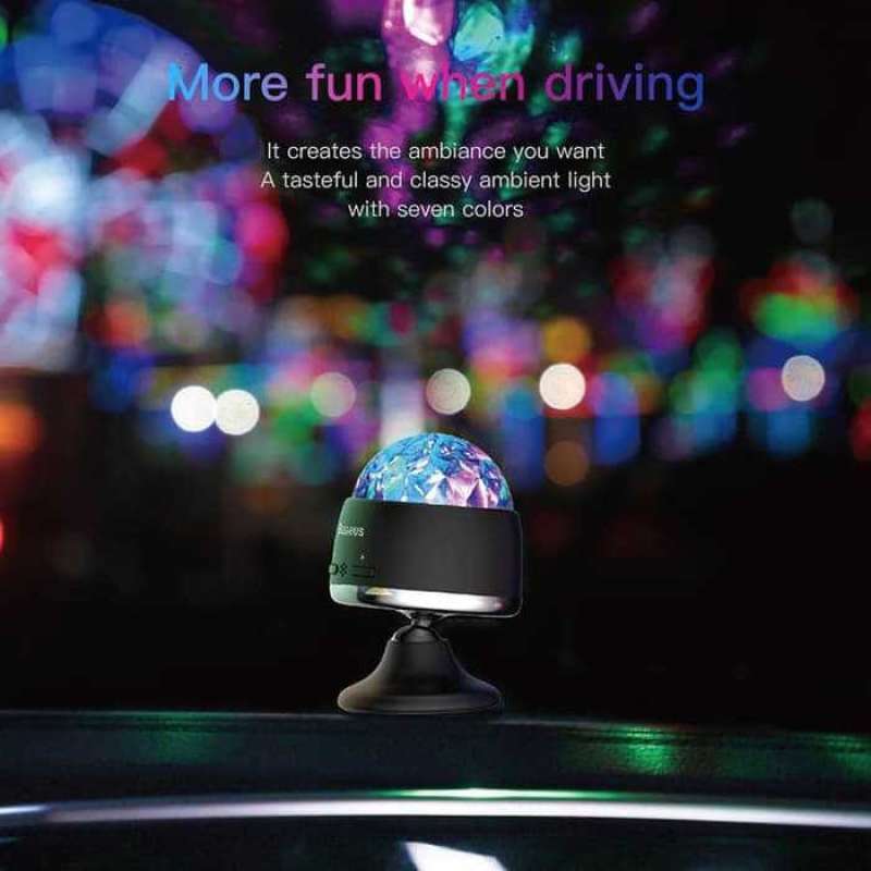 baseus lampu disco led mobil car crystal magic ball light