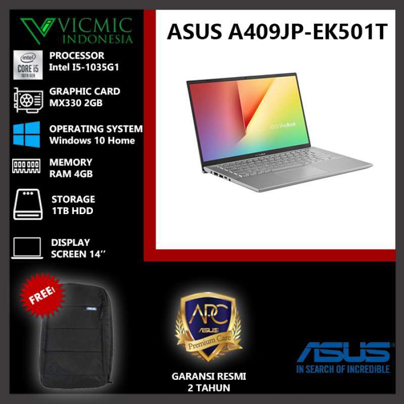Jual Asus A409jp Ek501t Intel I5 1035g1 4gb Hdd 1tb Mx330 2gb Fhd Win10 Online Desember 2020 Blibli