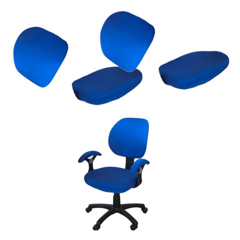 Jual 2x Rotating Armchair Slipcover Removable Stretch Computer Office Chair Cover Blue Online November 2020 Blibli Com