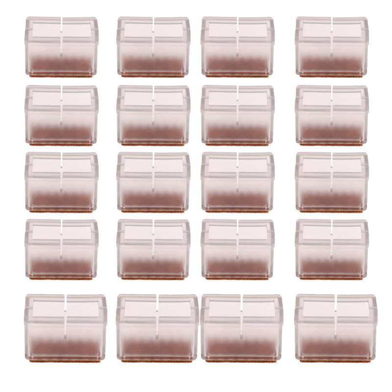 10xSilicone Caps Felt Pads for Sqare Chair Leg Carpet Saver 