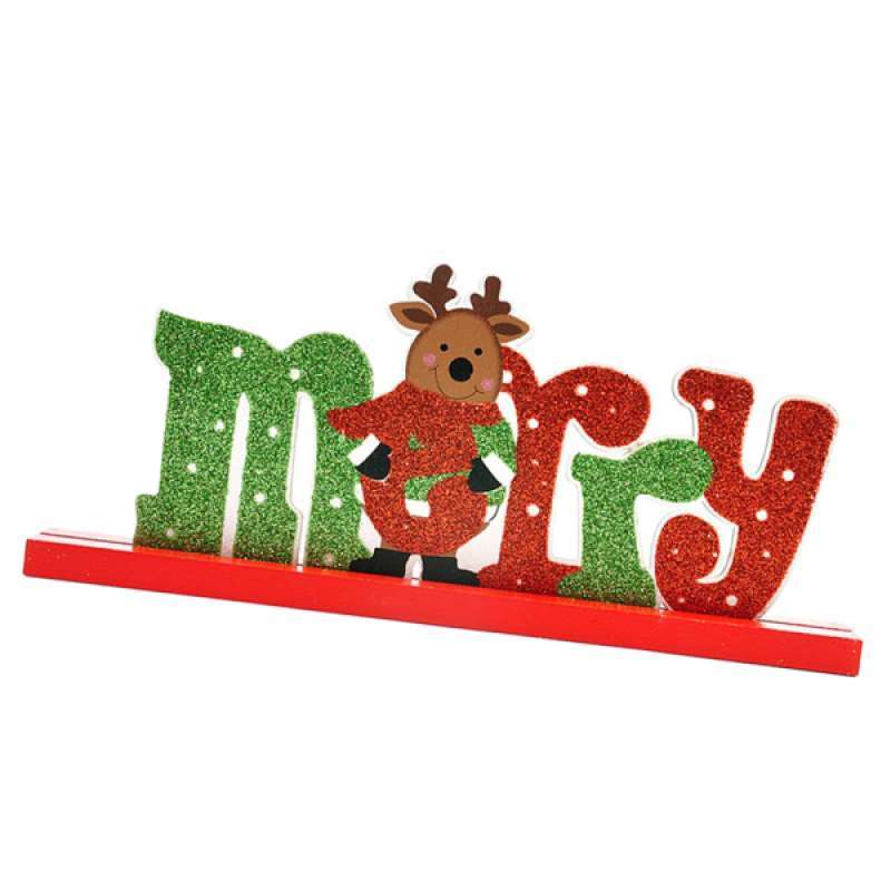 Jual Christmas Table Ornaments Snow Merry Tabletop Desktop Xmas Decorative Signs Online Januari 2021 Blibli