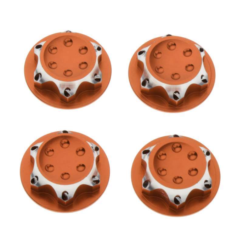 4x Alloy 17mm Wheel Hex Nut Cover for 1/8 Scale RC Rock Crawler Buggy Orange