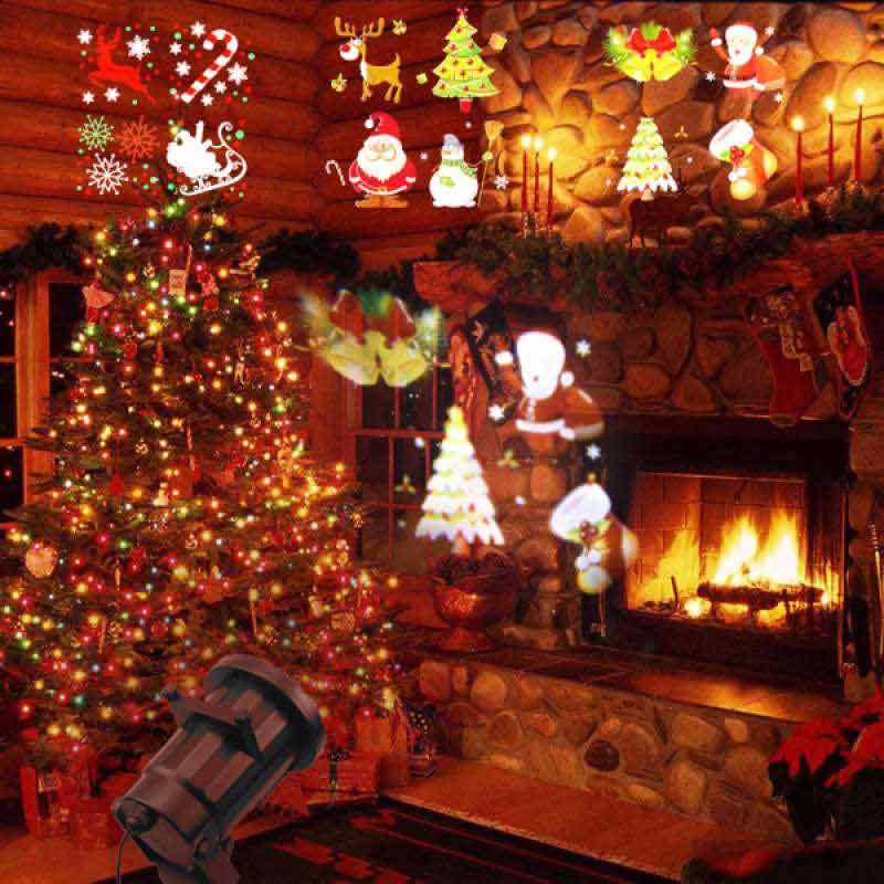 16 slides outdoor garden lamp projector led christmas waterproof lights