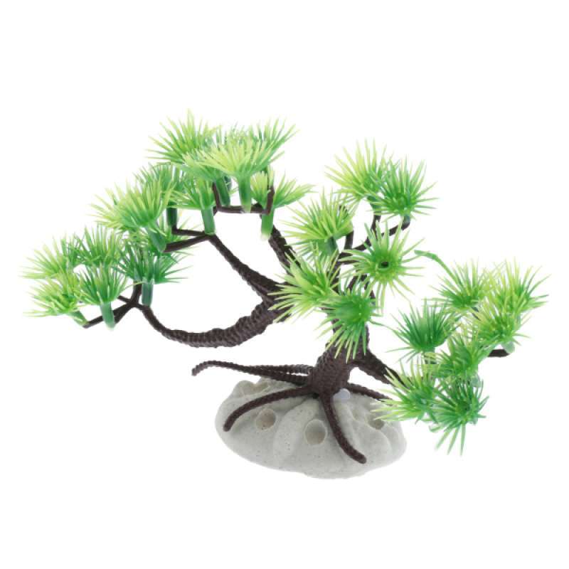 Jual High Grade Artificial Green Curved Pine Tree Plastic Plants Aquarium Decor Online Januari 2021 Blibli