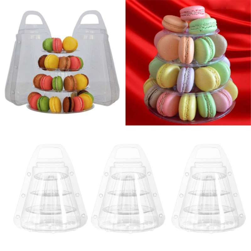 Jual 3pcs Macaron Tower Display Box Macaron Stand For French Macarons 4 Tier Online Oktober 2020 Blibli Com