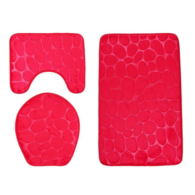 Jual Set Of 6 Bathroom Rugs Bathroom Mats Toilet Covers Pink Black Online September 2020 Blibli Com