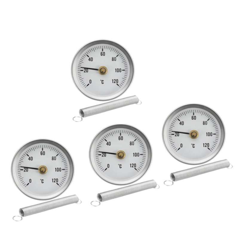 4PCS Pipe Spring Clip-on Thermometer Economy 63MM 0-120 ℃ Temperature Gauge 