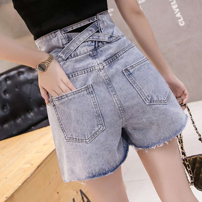 Jual IELGY cross-cut back waist jeans 