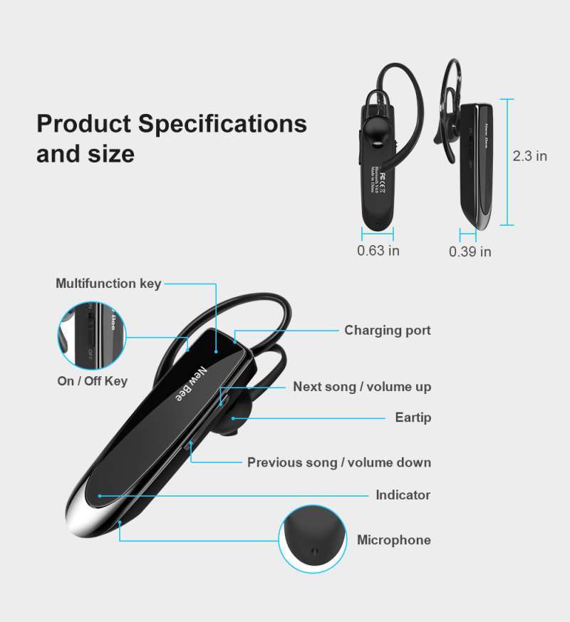 Promo New Bee Earphone Bluetooth With 