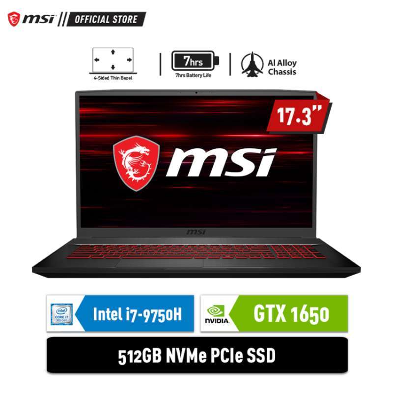 Jual Msi Gf75 9sc 9s7 17f212 609 Gaming Laptop I7 9750h 512gb Ssd 17 3 8gb Gtx1650 4gb Win10home Online November 2020 Blibli