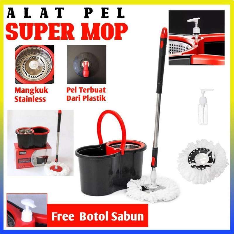 Jual Spin Mop Alat Pembersih Lantai Kain Pel Lantai Supe Murah Mei 2021 Blibli