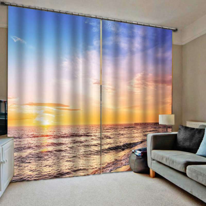 Jual Living Room Bedroom Window Drapes 2 Panel Set 3d Effect Curtains Decorative Online Januari 2021 Blibli