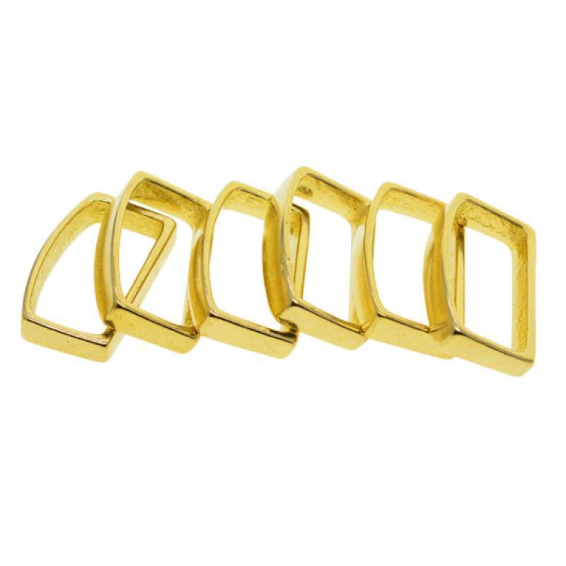 Brass D Shaped Buckle Metal Loop Keeper for Leather Belt Strap Replacement