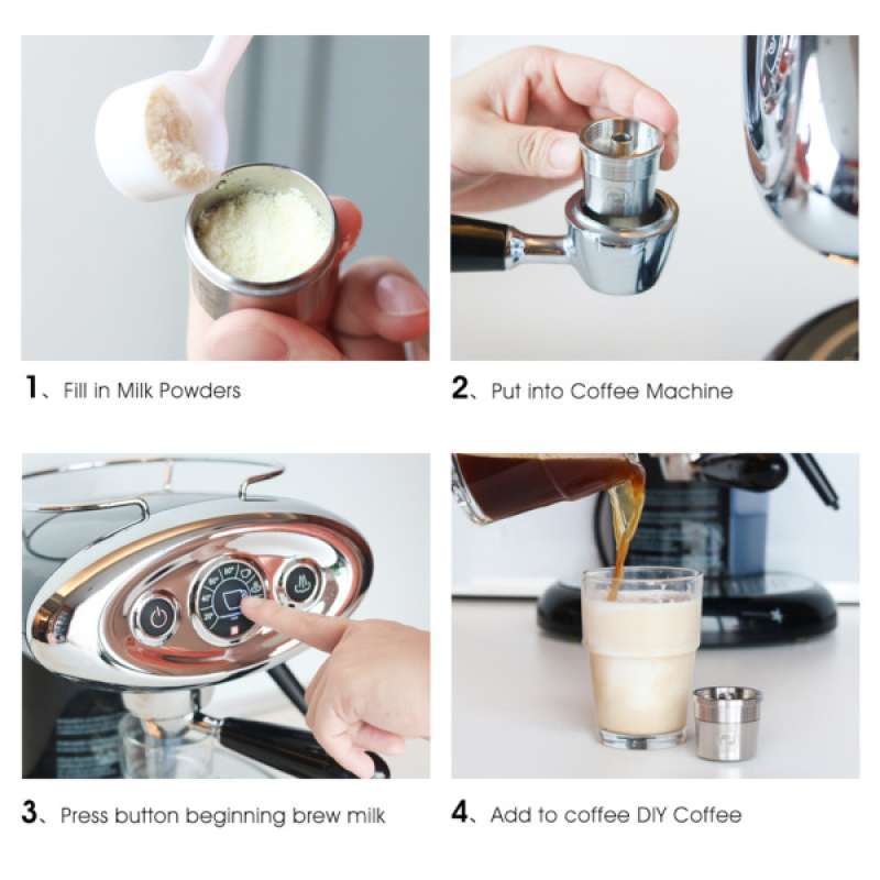 Refillable Stainless Steel Coffee Milk Frother Capsule for Illy Replacement
