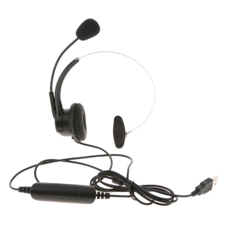 2 pieces call center monaural usb headset headphones with mic for computer