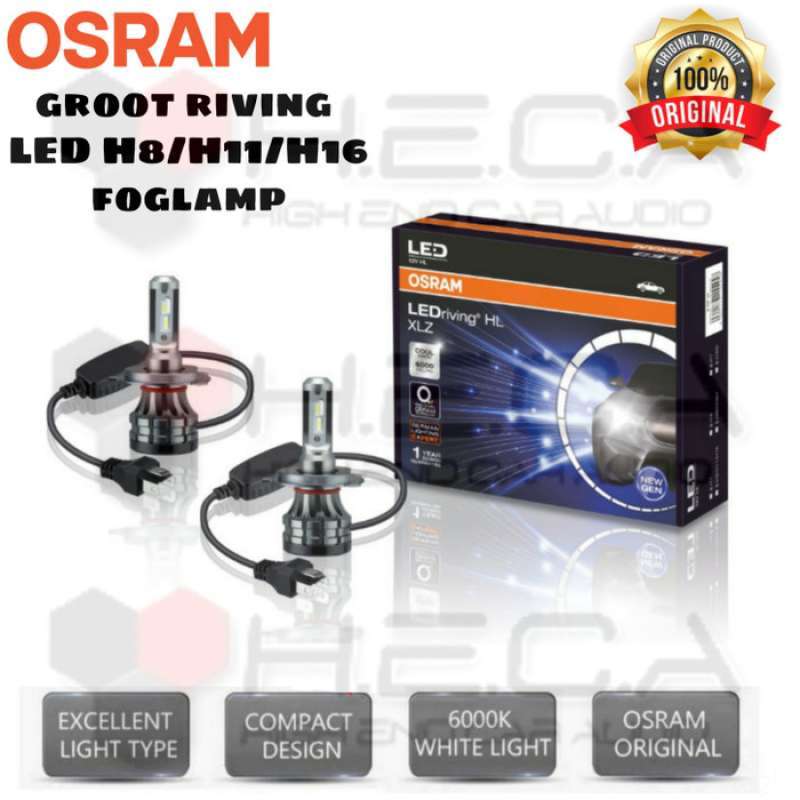 led osram h8 h11 h16 xlz new gen groot riving foglamp lampu mobil