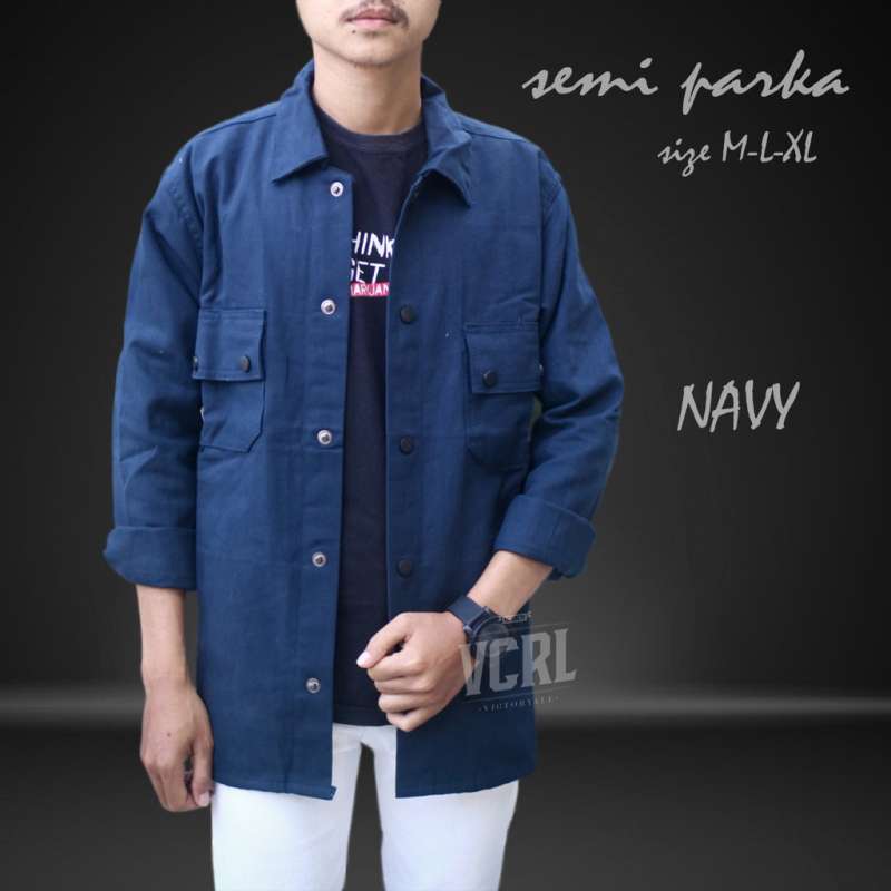 jaket semi parka navy