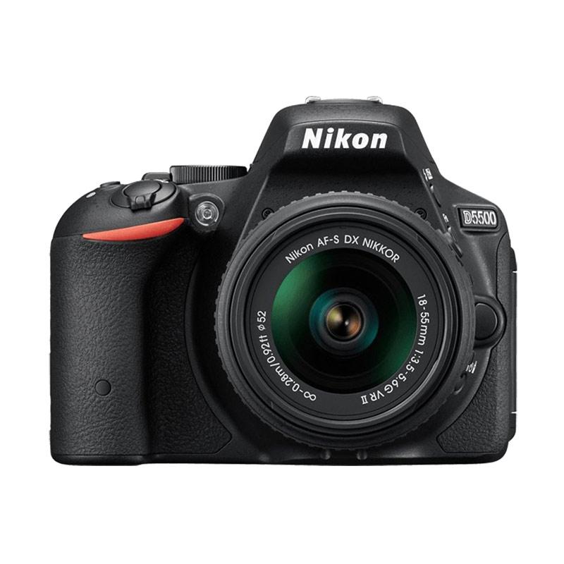 Nikon D5500 Kit AFP 18-55mm VR Kamera DSLR - Hitam + SANDISK SD ULTRA 16GB + FILTER UV + SCREEN GUARD