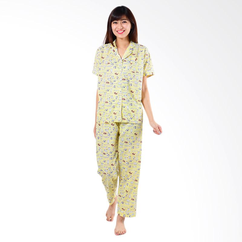 Madeleine`s Cat Long Set Pijama - Yellow