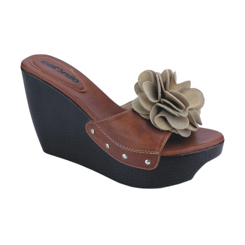 Catenzo AY 577 Sandal Wedges - Browny