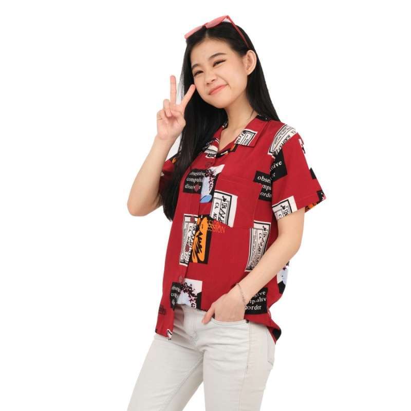 Jual Monellina 90162 Baju Kemeja Atasan Xxl Jumbo Lengan Pendek Wanita Online Mei 2021 Blibli