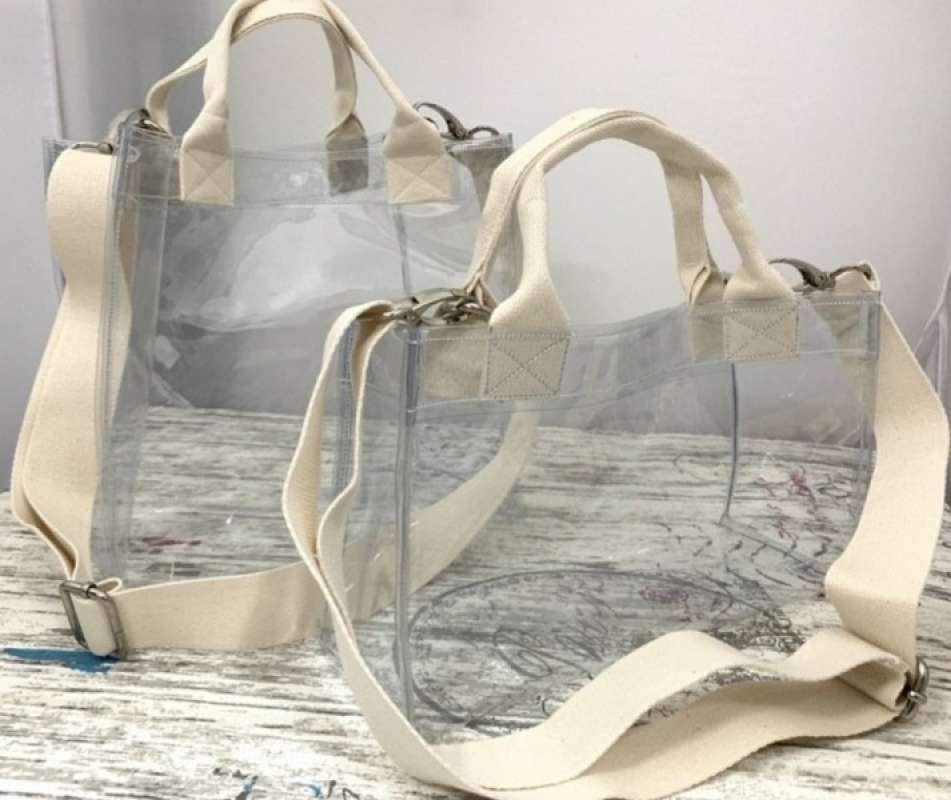 Promo Tas Tote Mika PVC Transparan Hampers Paket Ibu Anak Diskon
