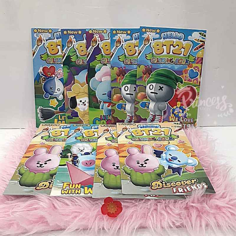 Jual Buku Mewarnai Model Bts Bt21 Uk 24 Cm X15 5cm Terbaru Juni 2021 Blibli