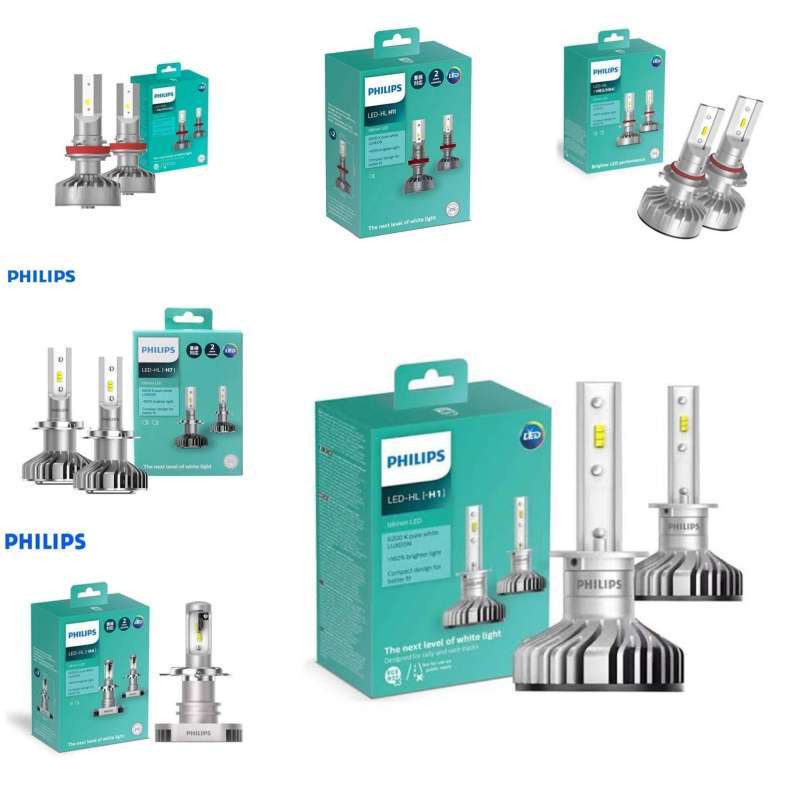 led philips h11 h4 h7 h1 fog h11 8 16 hb3 4 ultinon 6000k putih