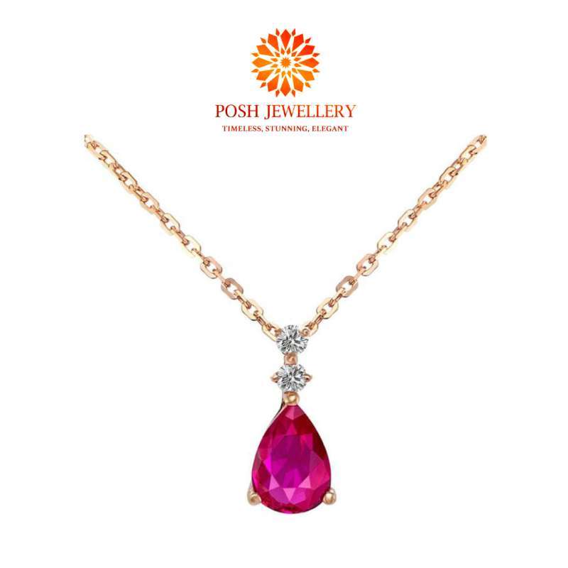 Jual Kalung Berlian dengan batu Ruby 