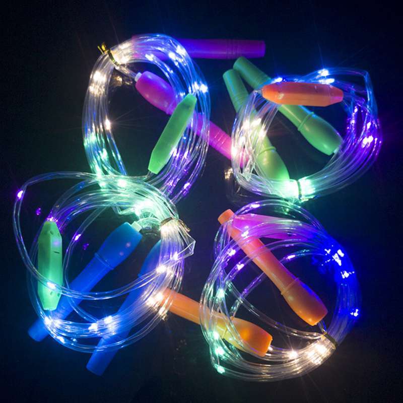 bluelans kid led multicolor luminous toy sports health fitness glowing skipping rope game