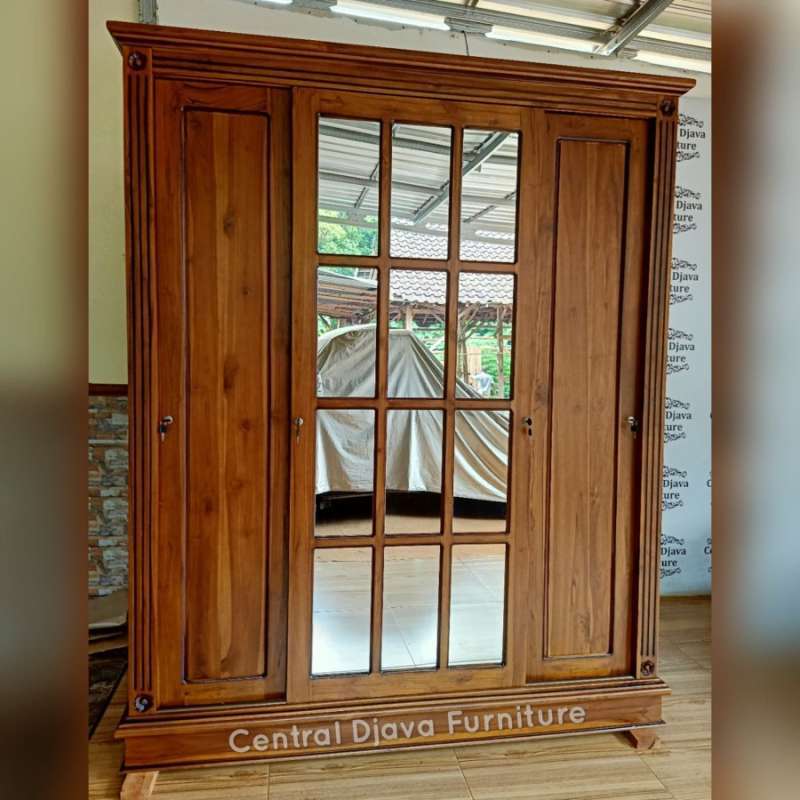 Lemari Pakaian Sliding Kayu Jati 3 Pintu Almari Minimalis Geser Jepara Terbaru Agustus 2021 Harga Murah Kualitas Terjamin Blibli