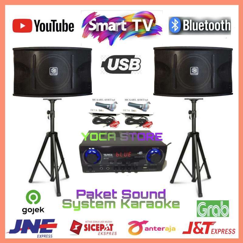 Super Karaoke Speaker 10 inch Mic kabel 