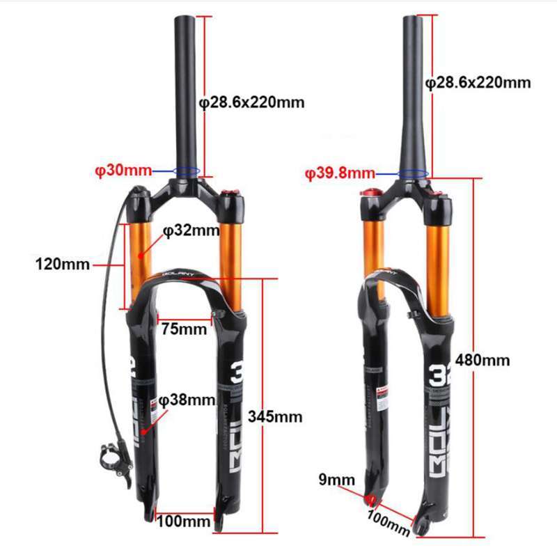 Promo 26/27.5/29 inch Fork, 120mm Travel , 28.6mm Straight Tube Manual  Lockout Alloy Mountain Bike Shockproof Front Forks di Seller Homyl - China  | Blibli