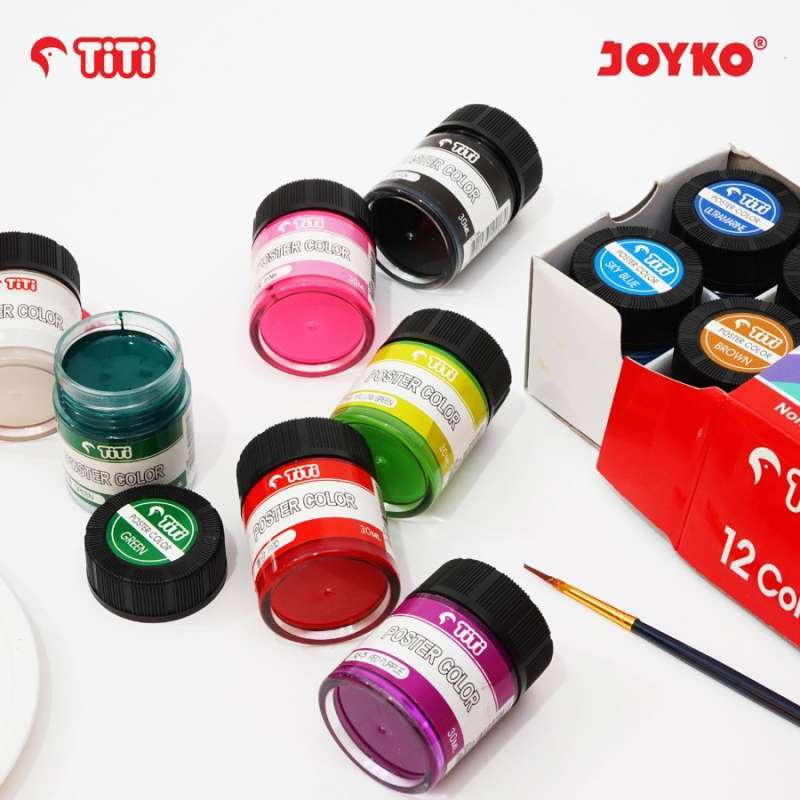 Jual Joyko Titi 12 Poster Colors 30ml Set Cat Poster 12 Warna Poc 30ml 12 Murah Mei 2021 Blibli
