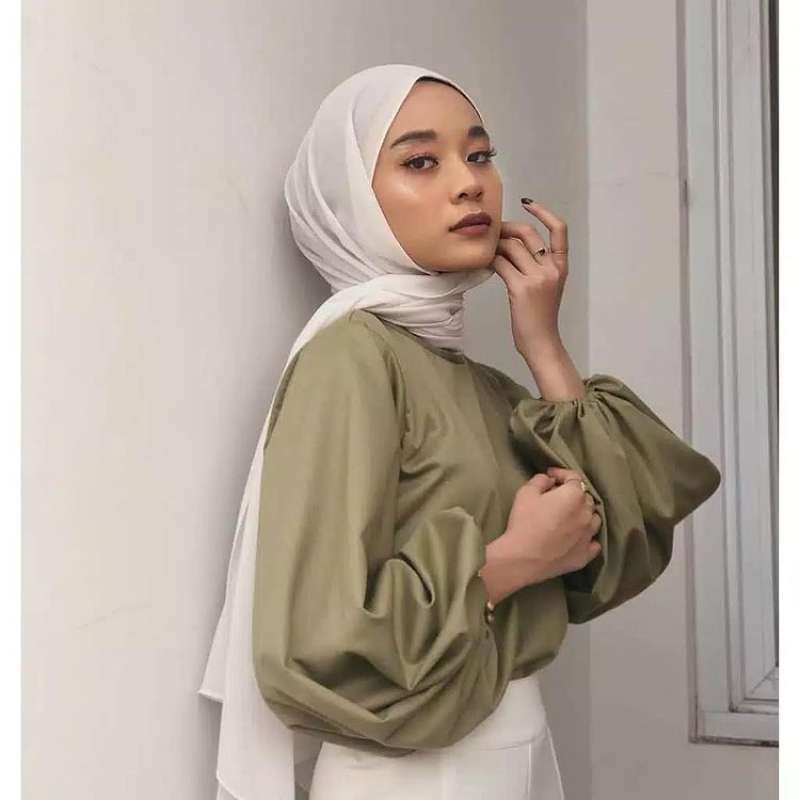 Promo Baju Atasan Lengan Balon Lune Blouse Murah Tunik Wanita Terbaru Balon Top Terlaris Green Di Seller Alamak Hijab Kota Bandung Jawa Barat Blibli