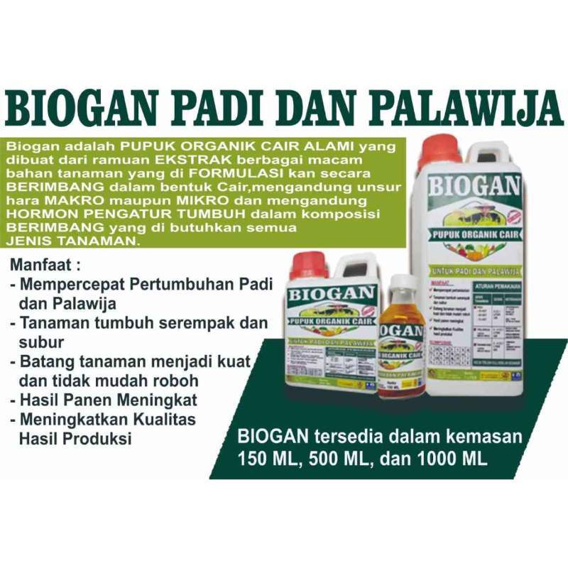 Jual Pupuk Organik Cair BIOGAN Padi & Palawija 1 Liter di ...