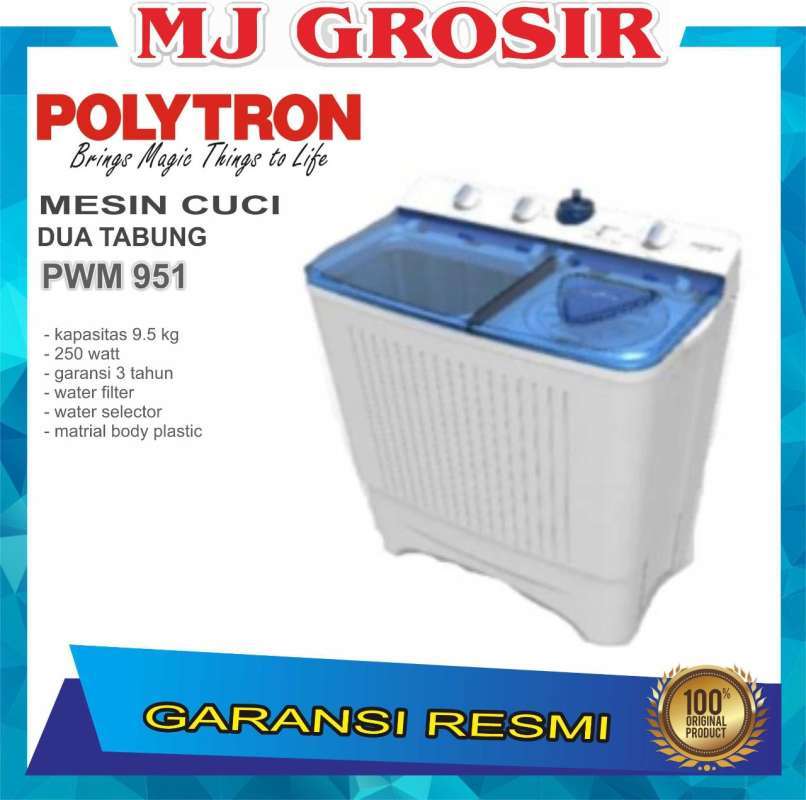 Jual Mesin Cuci Polytron Pwm 951 9 5 Kg 2 Tabung Pwm 951 9 5 Kg Murah Mei 2021 Blibli