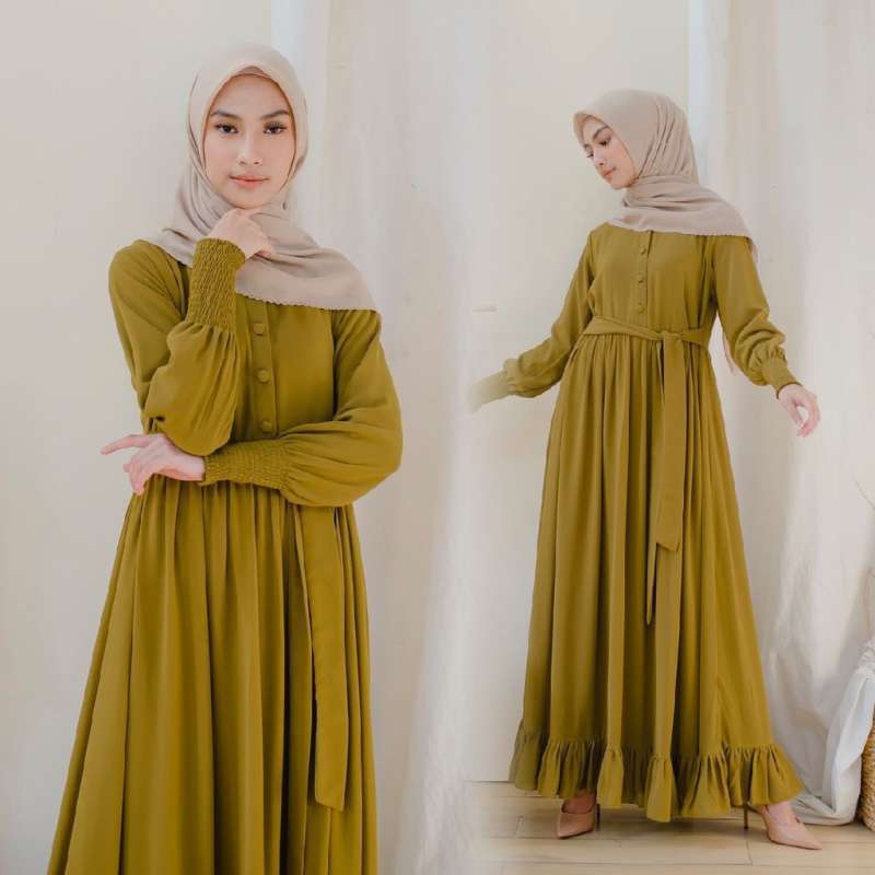 Jual Gamis Hijab Dress Wanita Muslim Terbaru Marwah - Grey di Seller Faithful_store - Kota Tasikmalaya, Jawa Barat | Blibli