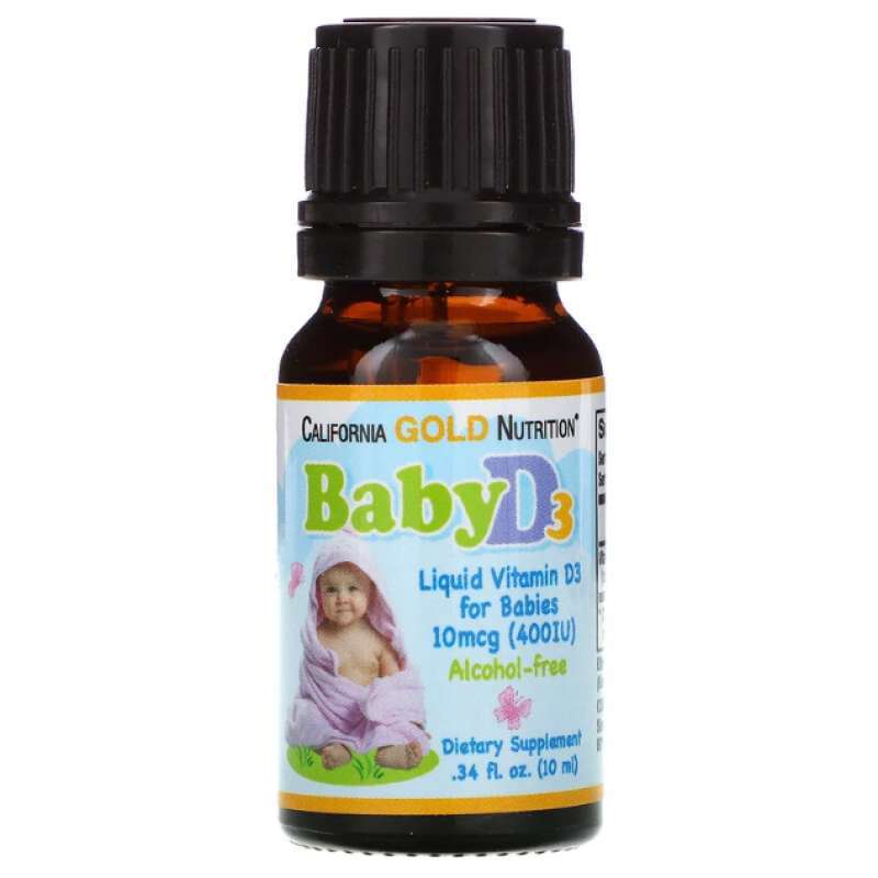 Promo California Gold Nutrition, Baby Vitamin D3 Drops, 400 ...