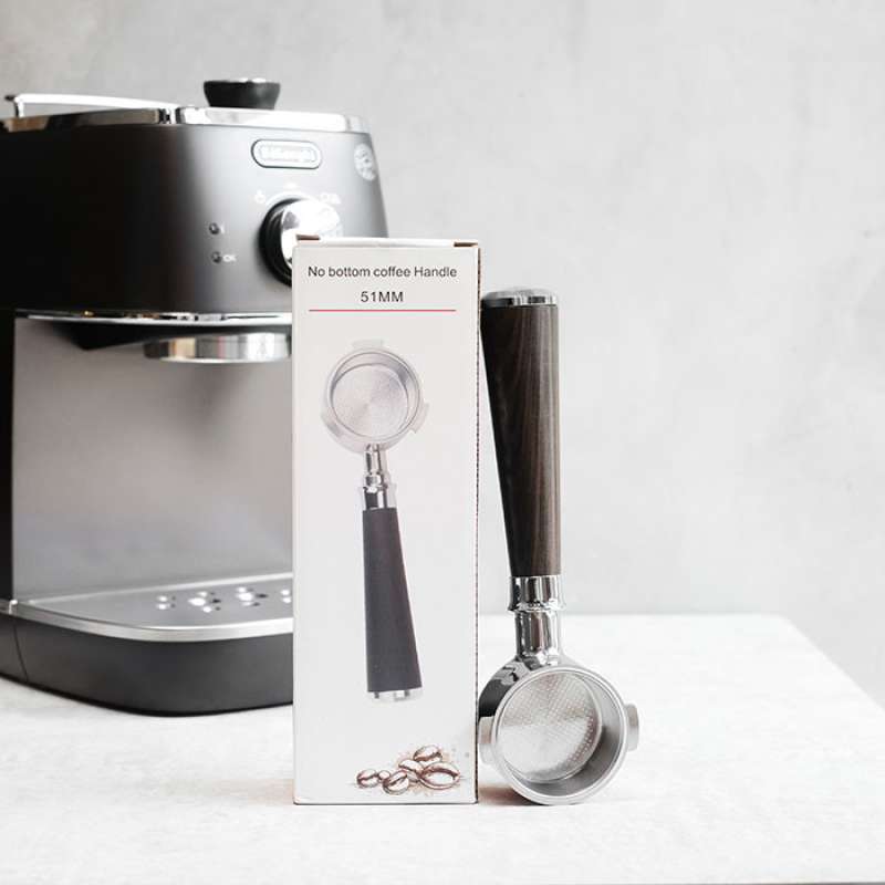 Portafilter Bottomless Delonghi 2Ear ECP33 51mm (Wood Handle)