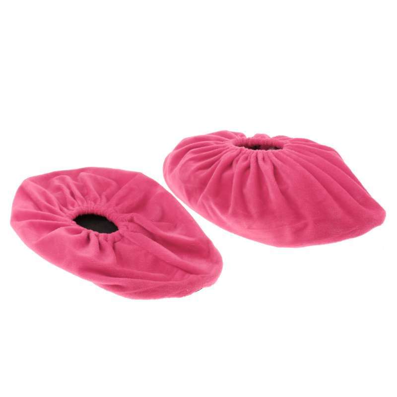 4pcs Pink Washable Flannel Shoe Covers Overshoes For Household Computer Room 