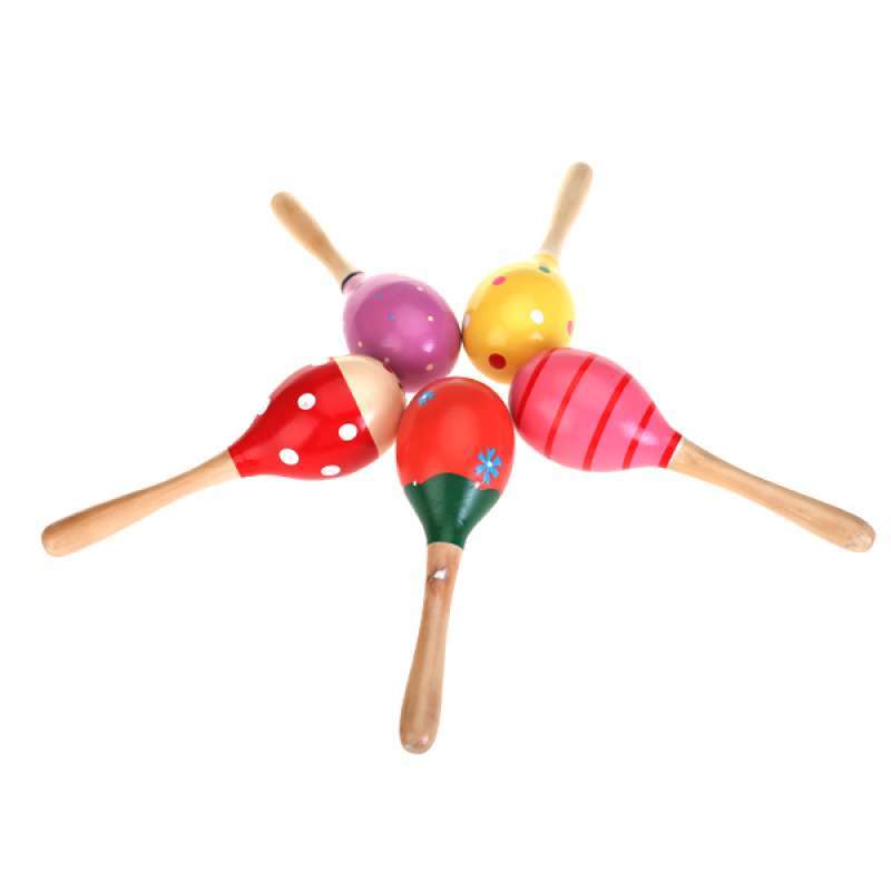 Wooden Colorful Eggs Music Shaker Instrument Percussion Rattle Toy Kid Baby Gift 