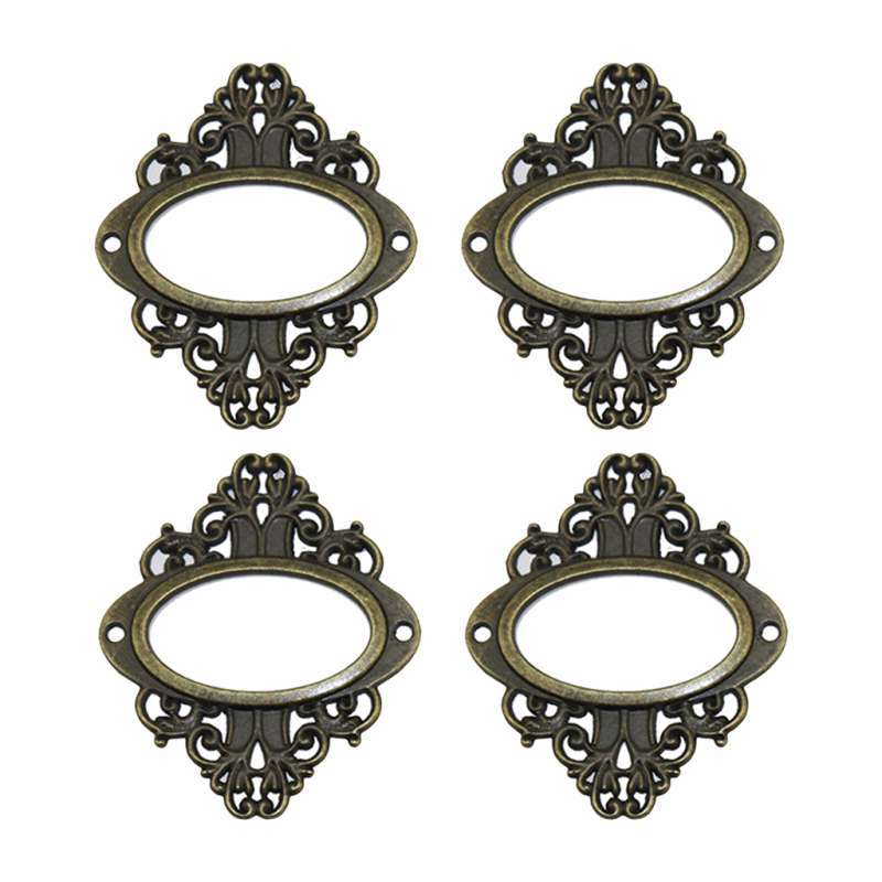 Promo 4PCS Vintage Drawer Label Tag Frame Label Holder Pull ...