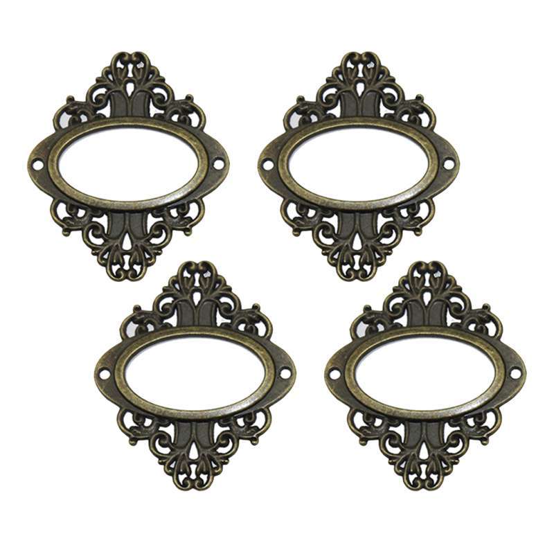 Promo 4PCS Vintage Drawer Label Tag Frame Label Holder Pull ...