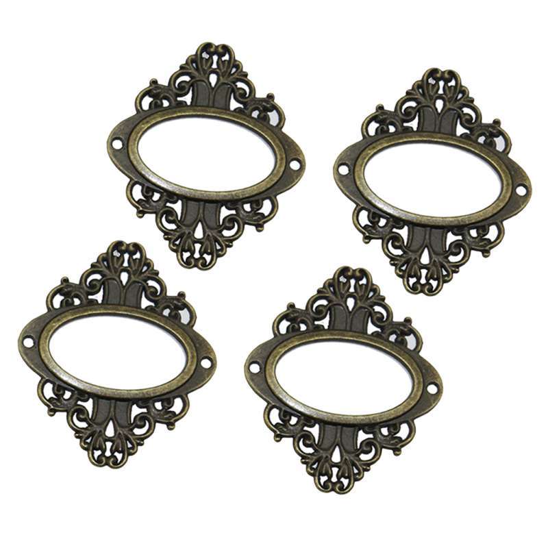 Promo 4PCS Vintage Drawer Label Tag Frame Label Holder Pull ...