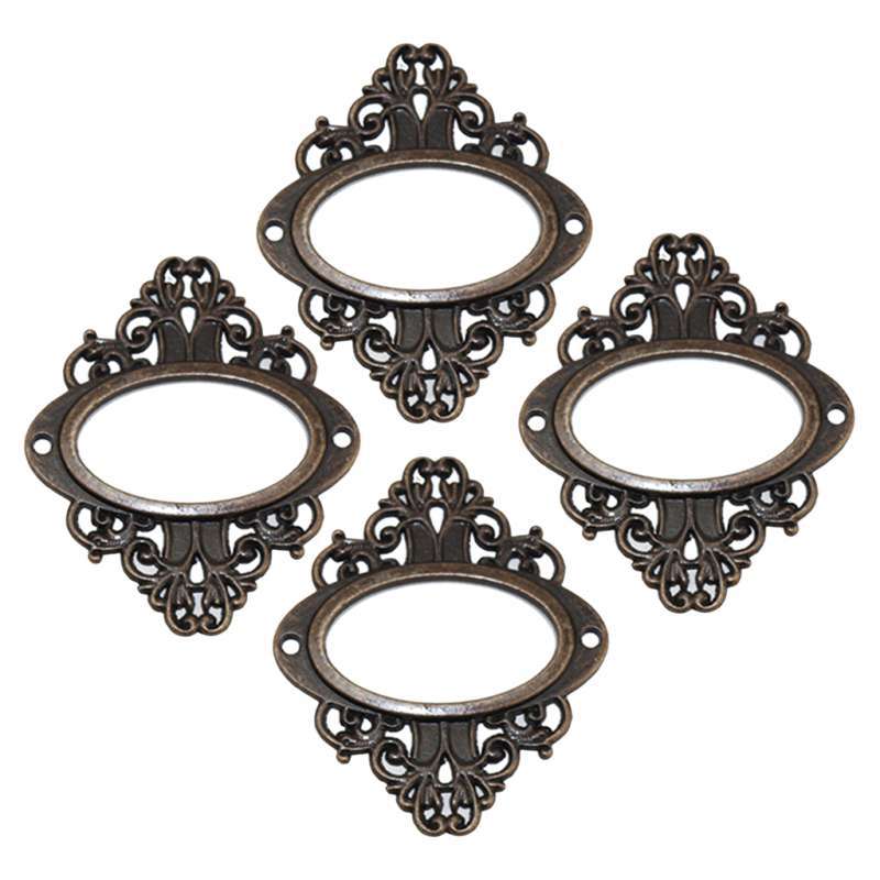 Promo 4PCS Vintage Drawer Label Tag Frame Label Holder Pull ...