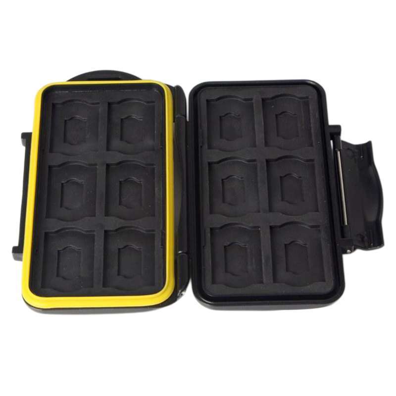 Memory Card Holder Large Capacity Water Resistant Shock Resistant Yellow