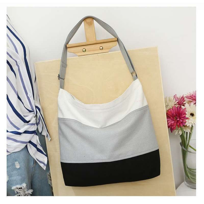 Promo Korea Origin Solid color Canvas Tote Shoulder bag / Tas selempang wanita di Seller Halwa Shop - Kab. Ciamis, Jawa Barat | Blibli